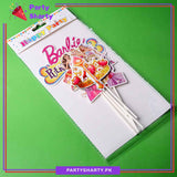 Barbie Theme Cake Topper Set of 6 for Barbie Theme Birthday Decoration and Celebration