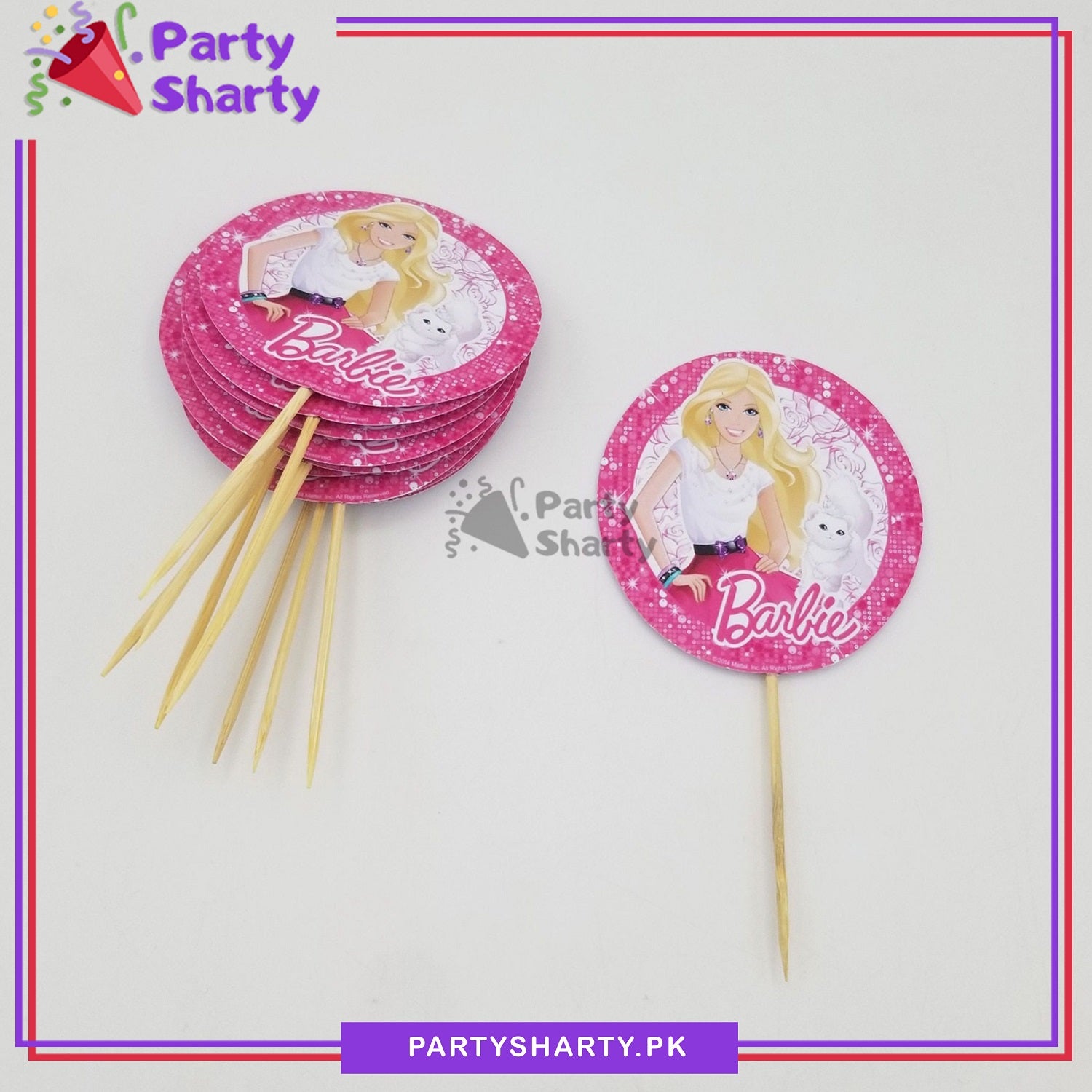 Barbie Doll Theme Cup Cake Topper For Barbie Doll Birthday Theme Party and Decoration