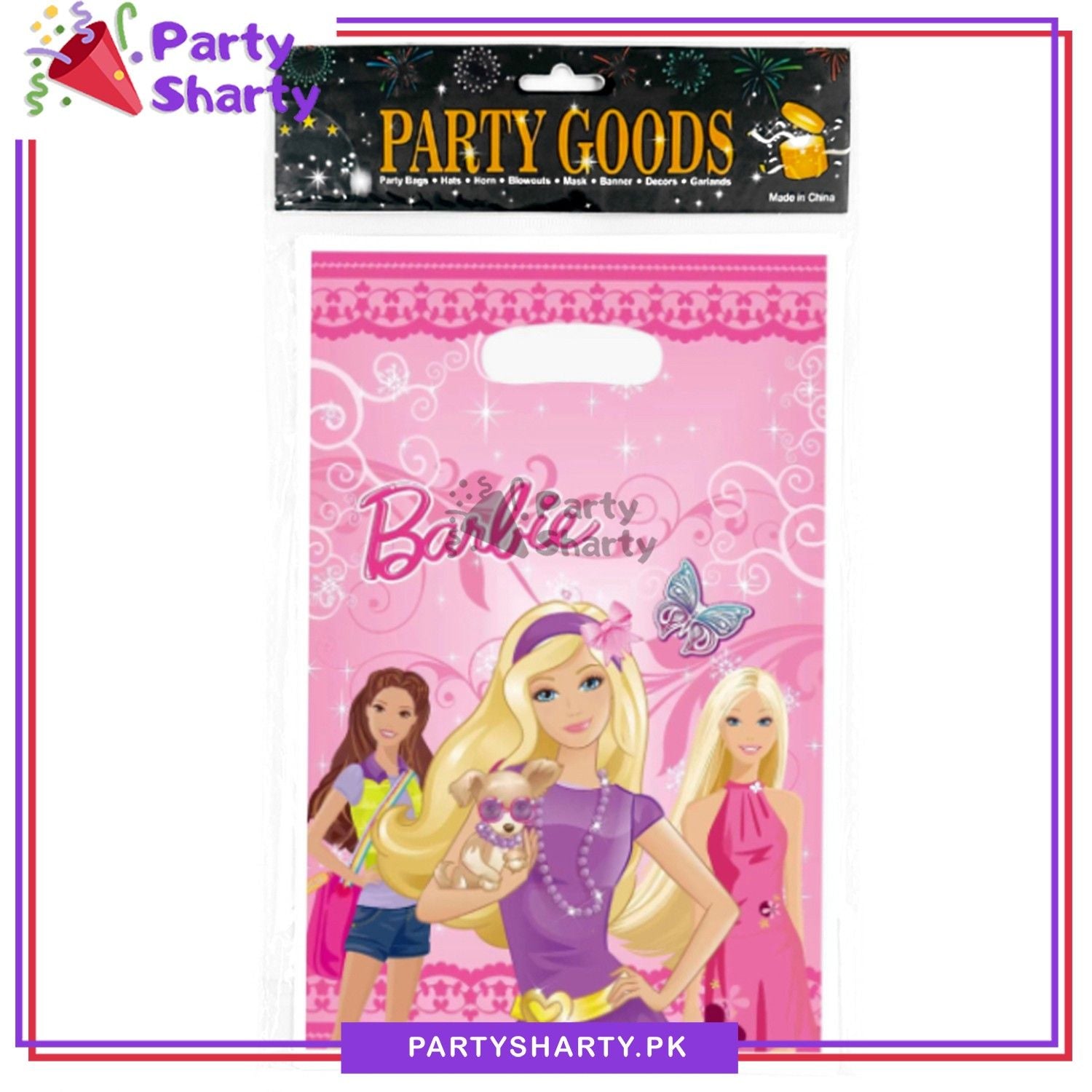 Barbie Doll Cartoon Loot Bags For Barbie Theme Birthday Party Goodie Bags (Pack of 10)