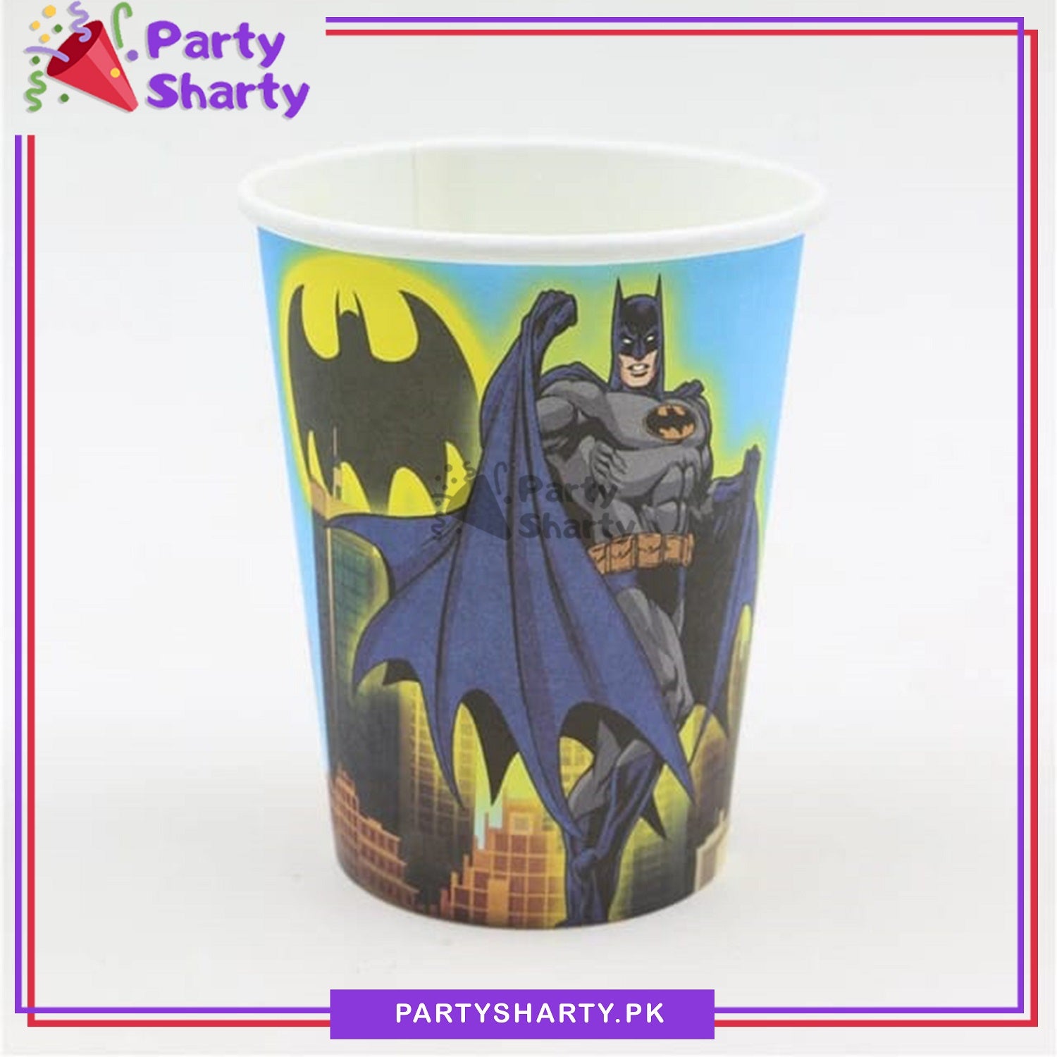 Batman Theme Birthday Party Paper Cups / Glass For Themed Based Party Supplies and Decorations
