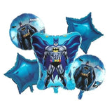 Batman Theme Foil Balloon Set - 5 Pieces for Theme Decoration and Celebration