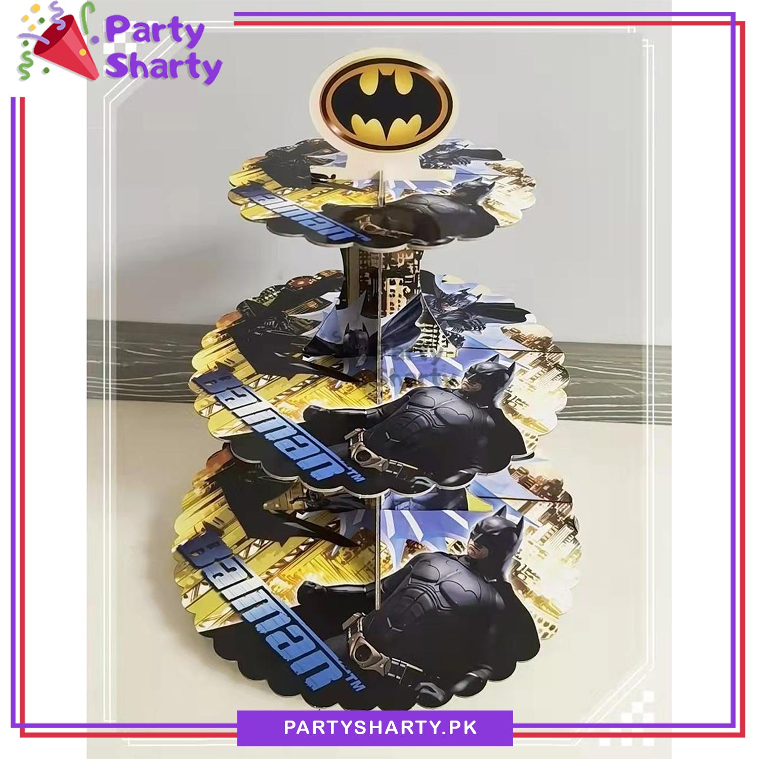 Batman Cupcake Stand For Batman Theme Party Decoration and Celebration