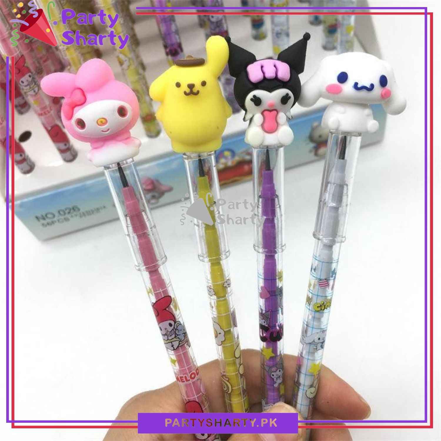 Beautiful Cinnamonroll, Kuromi, My Melody or Pompompurin Character Bullet Pencil For Kids For Hello Kitty Theme Celebration