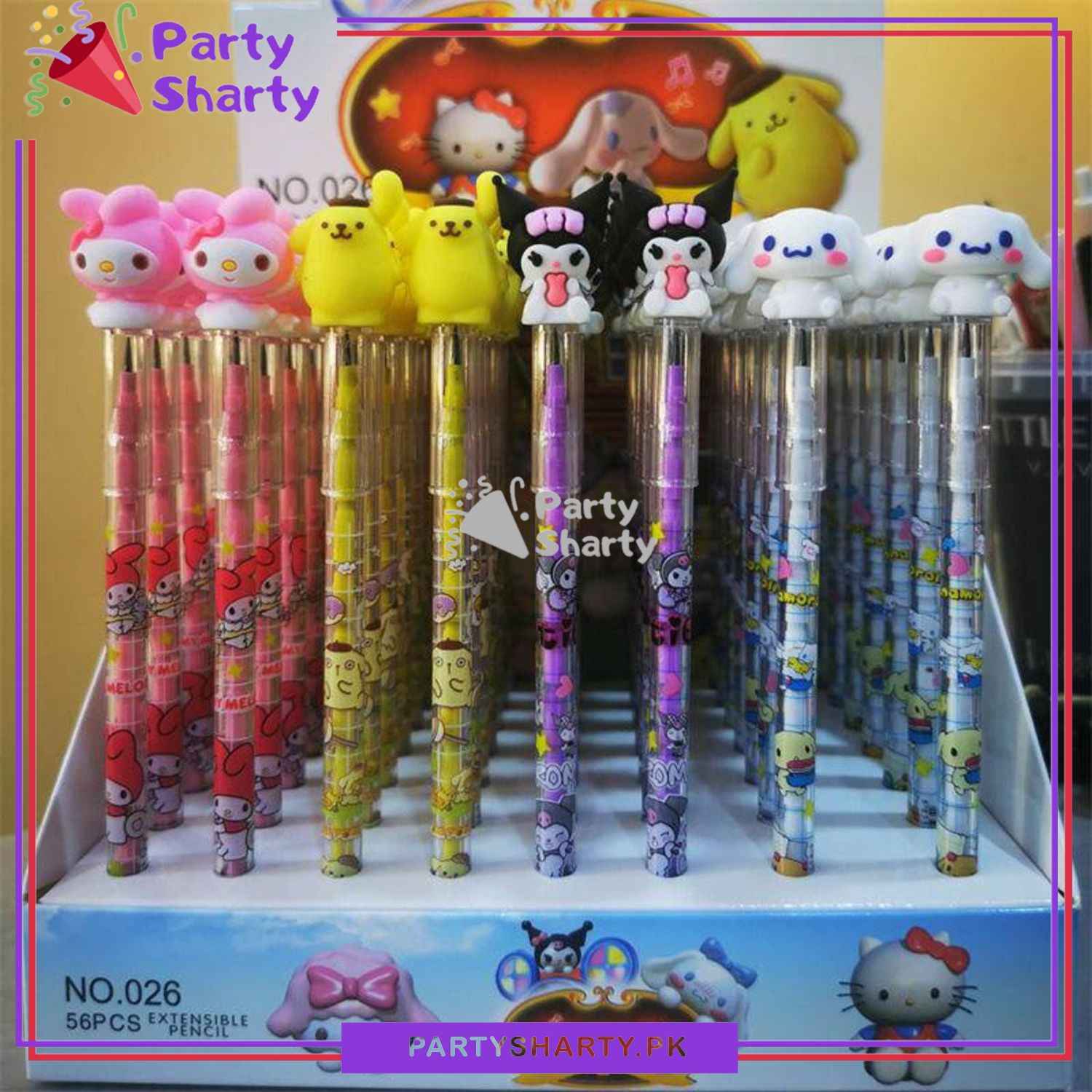 Beautiful Cinnamonroll, Kuromi, My Melody or Pompompurin Character Bullet Pencil For Kids For Hello Kitty Theme Celebration