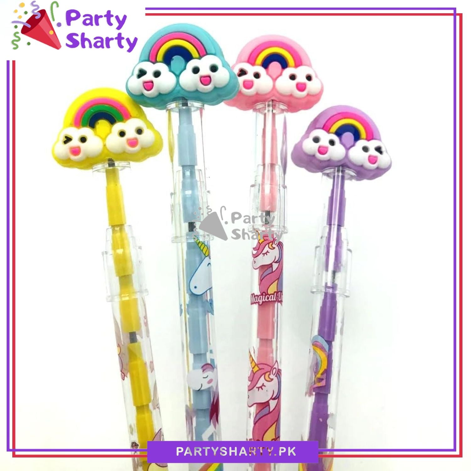 Beautiful Cloud Rainbow Theme Bullet Pencil For Kids For Theme Based Celebration