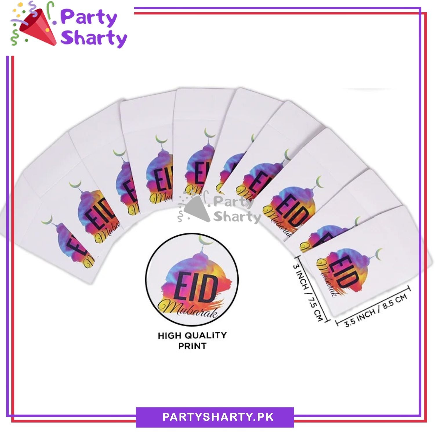 Beautiful Eidi Printed Envelop (Pack 10) For Eid Celebration