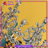 Silver Color Beautiful pearl-adorned Cake Crown For Birthday Party Event and Celebration