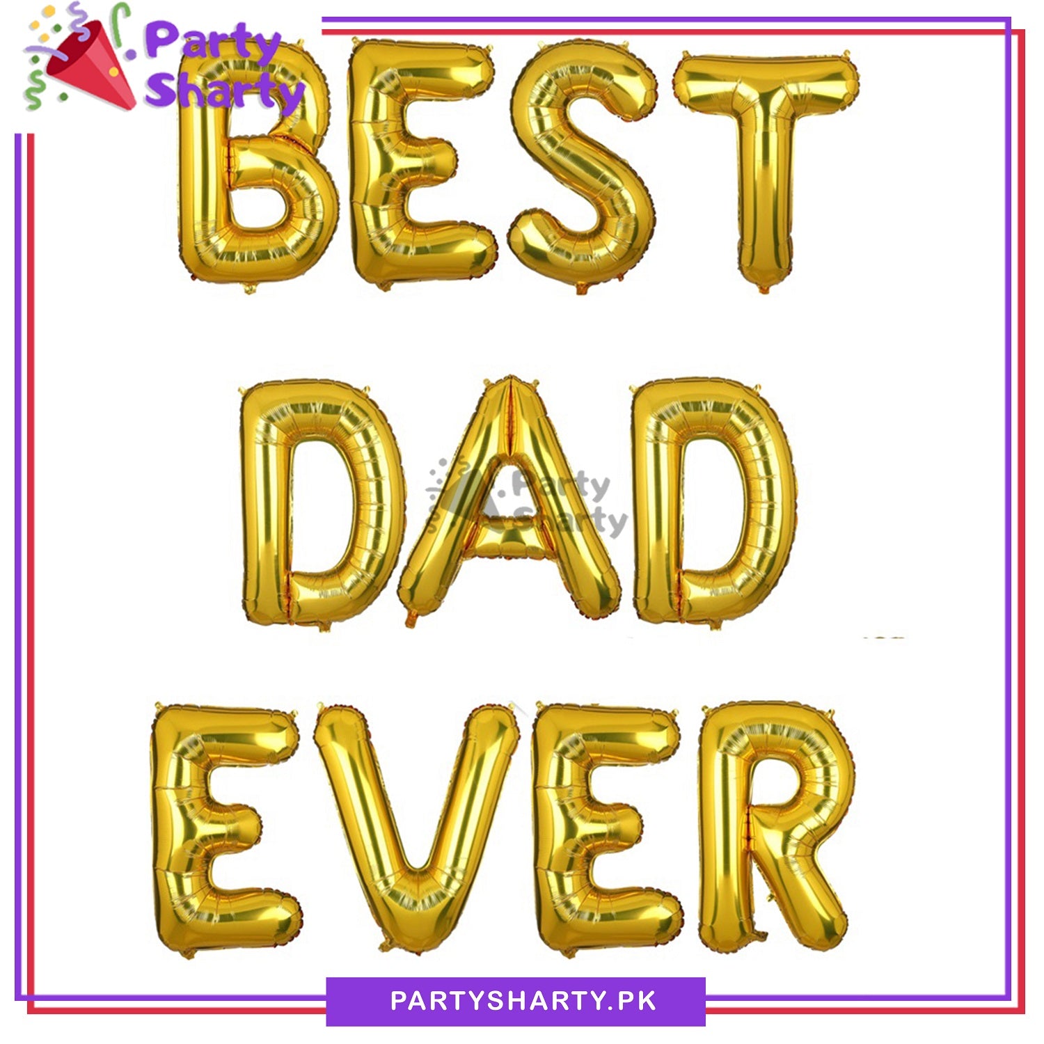 11pcs Best Dad Ever Golden Foil Banner For Father's Day & Birthday Party Celebration