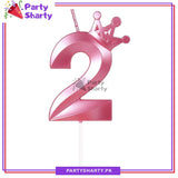 Pink Number Candle Crown Style For Party Decoration & Celebration