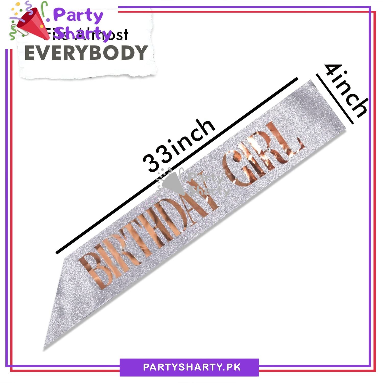 Birthday Girl Glittered Sash For Birthday Party Event and Celebration