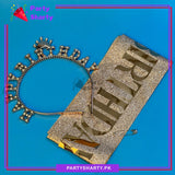 Mini Crown Birthday Girl Shiny Plastic Rhinestones Hairband With Sash for Birthday Event & Celebration