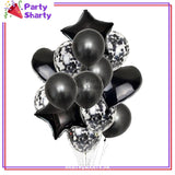 14 Pcs Confetti Decorative Party Balloons Set (Star, Heart Shaped & Confetti Filled Latex Party Balloons Set) For Birthday and Event
