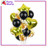 14 Pcs Confetti Decorative Party Balloons Set (Star, Heart Shaped & Confetti Filled Latex Party Balloons Set) For Birthday and Event