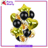 14 Pcs Confetti Decorative Party Balloons Set (Star, Heart Shaped & Confetti Filled Latex Party Balloons Set) For Birthday and Event