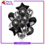 14 Pcs Confetti Decorative Party Balloons Set (Star, Heart Shaped & Confetti Filled Latex Party Balloons Set) For Birthday and Event