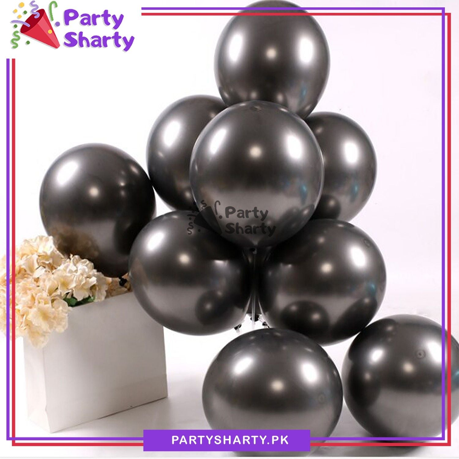 Metallic Chrome Balloons (Pack of 10) For Birthday, Wedding, Anniversary, Baby Shower Party Decoration