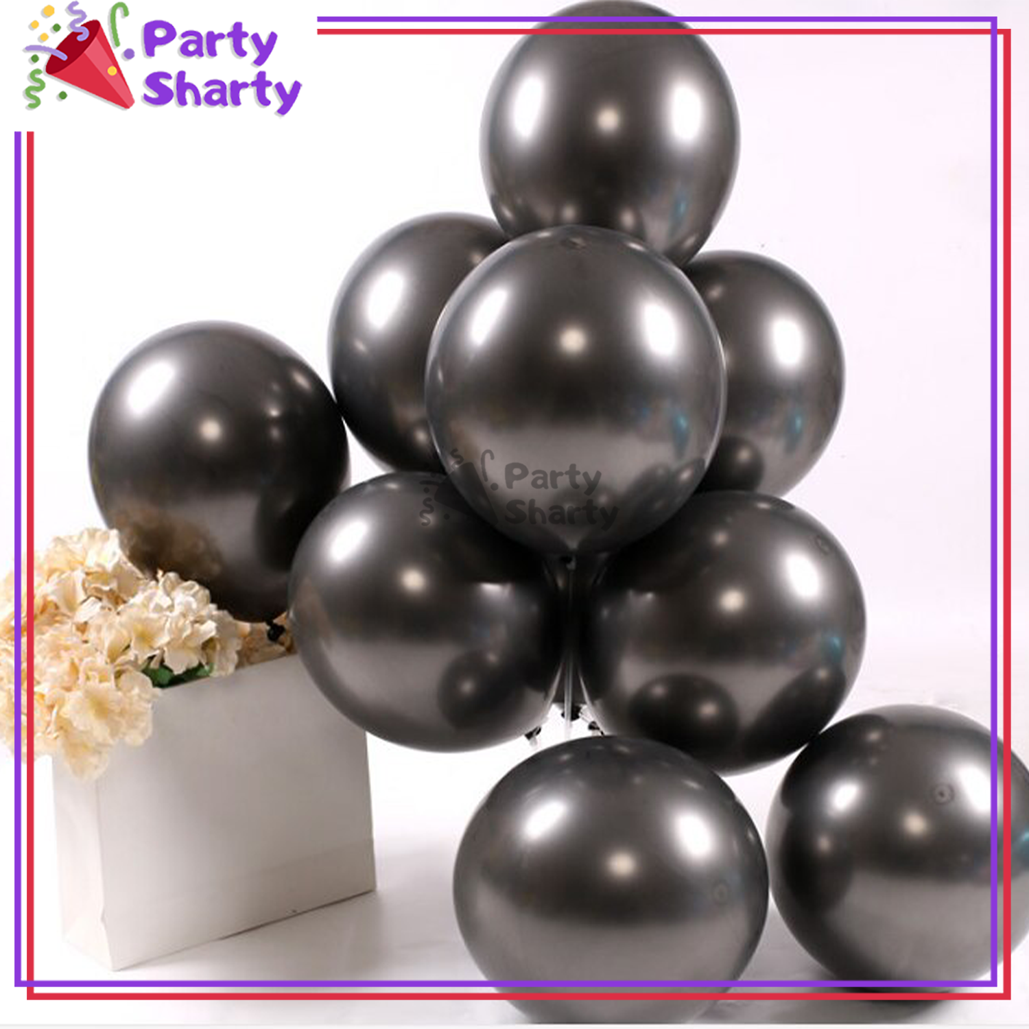 Metallic Chrome Balloons (Pack of 25) For Birthday, Wedding, Anniversary, Baby Shower Party Decoration