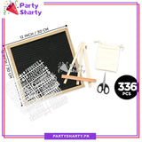 Black Color Felt Letter Board with 300+ Letters, Numbers & Symbols - Changeable Message Board with Small Wooden Easel Stand