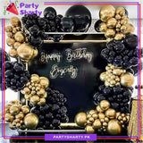 100pcs Metallic Golden & Black Balloon Garland Kit for Party Decorations and Celebration