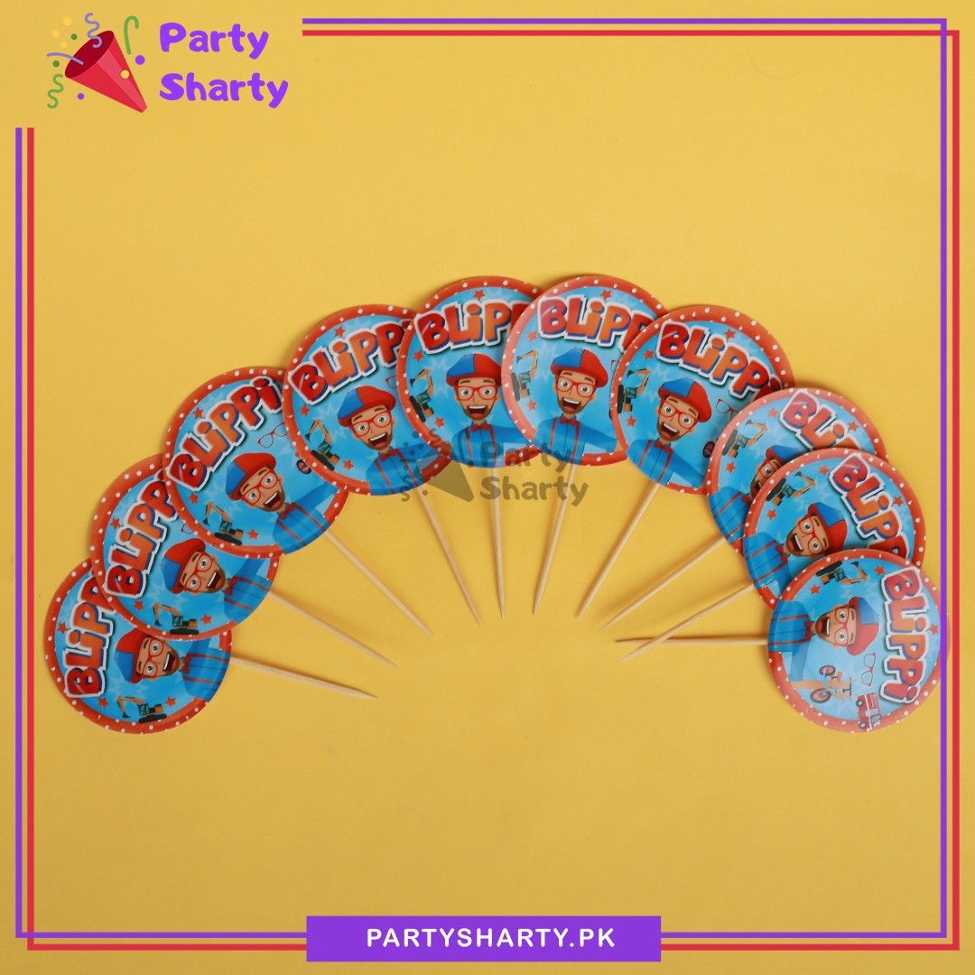 Blippi Theme Cup Cake Topper For Blippi Birthday Theme Party Decoration & Celebration