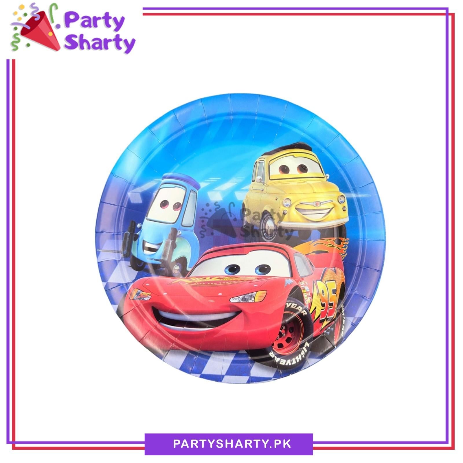 Blue Color Lightning Mc-Queen Car Theme Party Disposable Paper Plates for Theme Party and Decoration