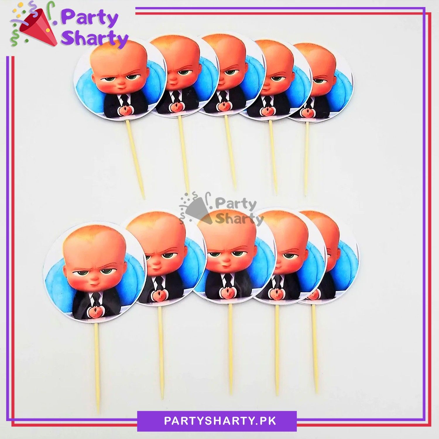 Boss Baby Cup Cake Topper For Boss Baby Birthday Theme Party and Decoration