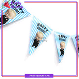 Boss Baby Party Flags Pack of 10 For Boss Baby Birthday Theme Decoration