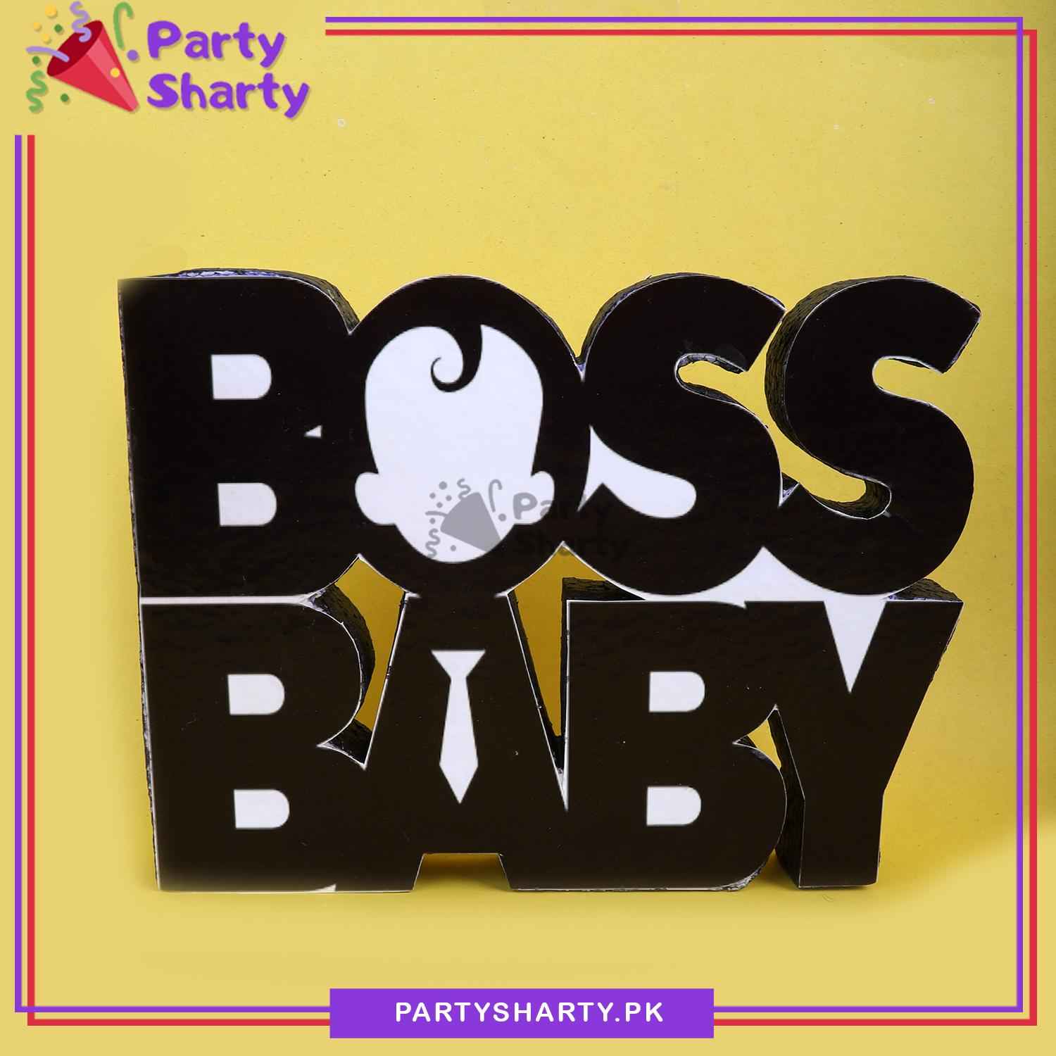Boss Baby Title Thermocol Standee For Boss Baby Theme Based Birthday Celebration and Party Decoration