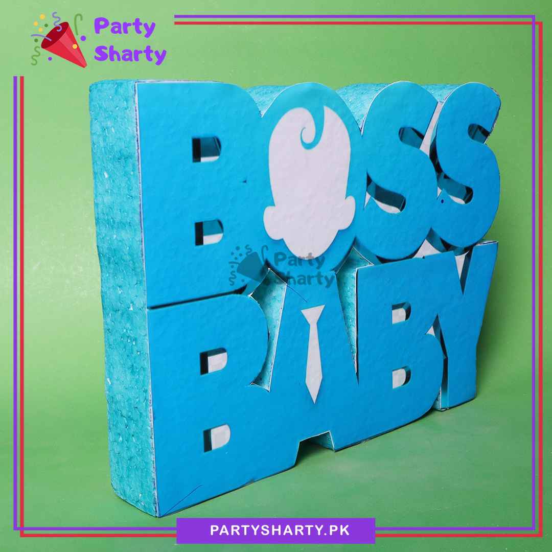 Boss Baby Title Thermocol Standee For Boss Baby Theme Based Birthday Celebration and Party Decoration