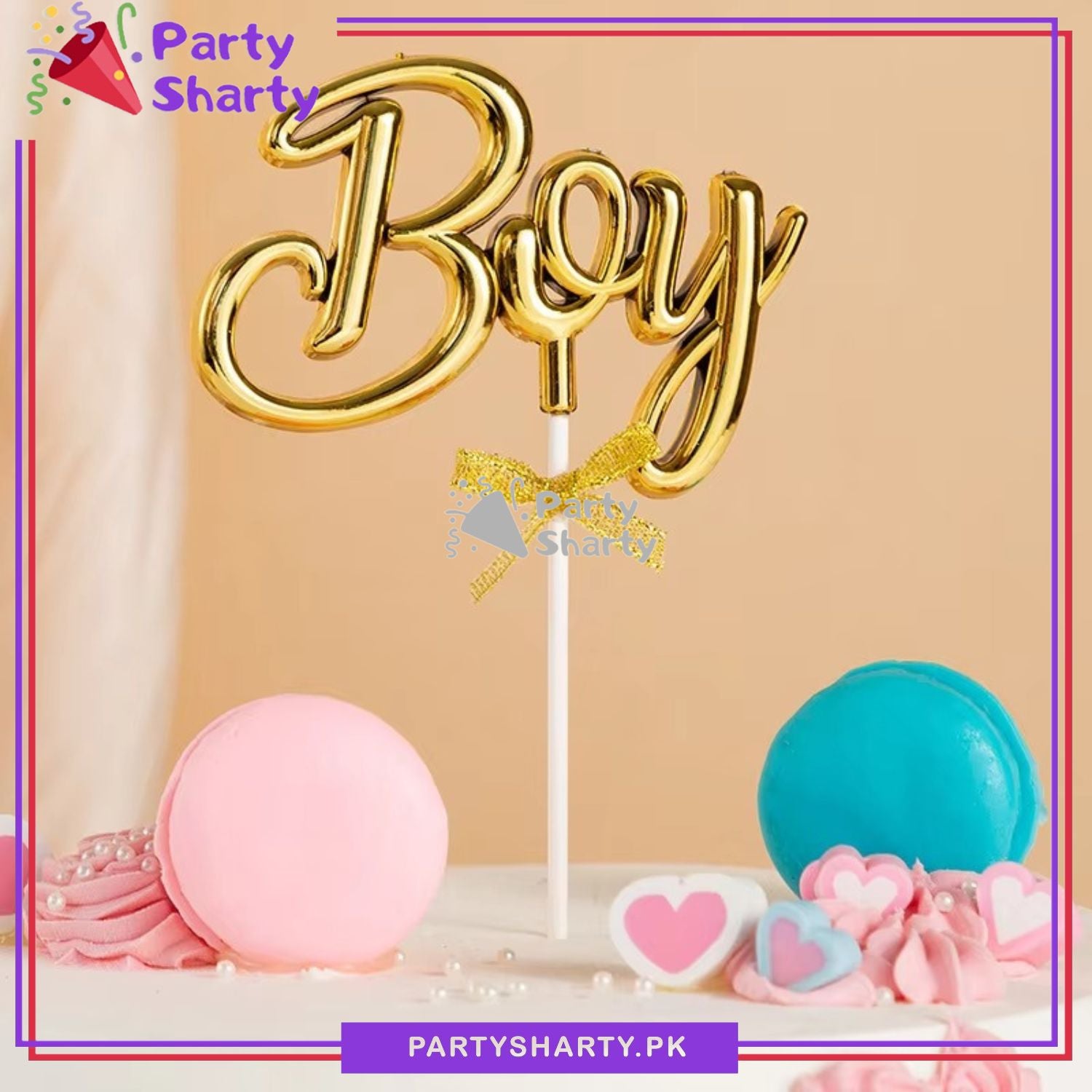 Boy Cake Topper for Welcome Baby, Baby Shower or Gender Reveal Party Decoration