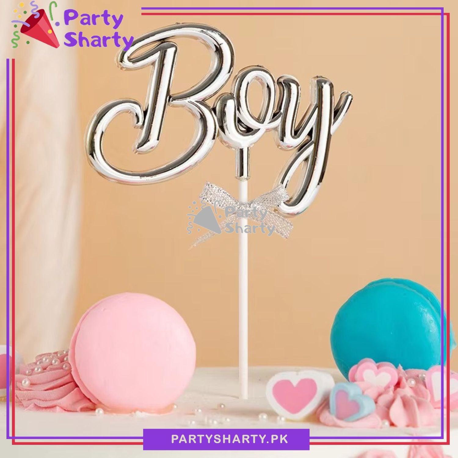 Boy Cake Topper for Welcome Baby, Baby Shower or Gender Reveal Party Decoration