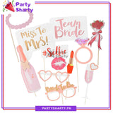 12pcs Bridal Shower Theme Photo Booth Props For Bride to be / Wedding Party Celebration and Decoration