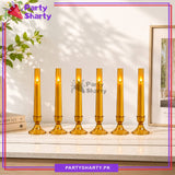 6pcs LED Flameless Candle Sticks with Holder Battery Operated For Table Decorations