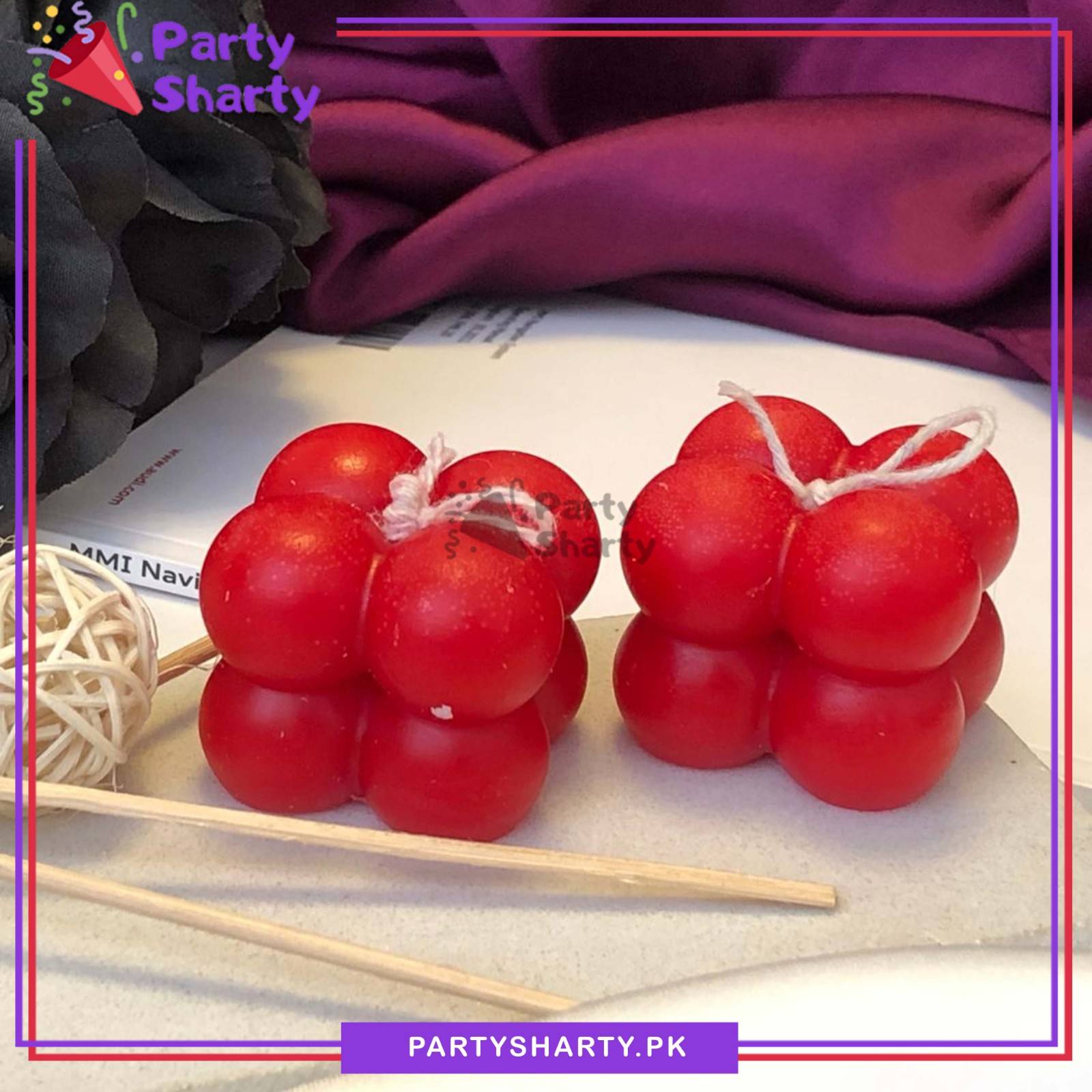 2pcs/Set Small Bubble Cube Soy Wax Scented Candles For Room Decoration