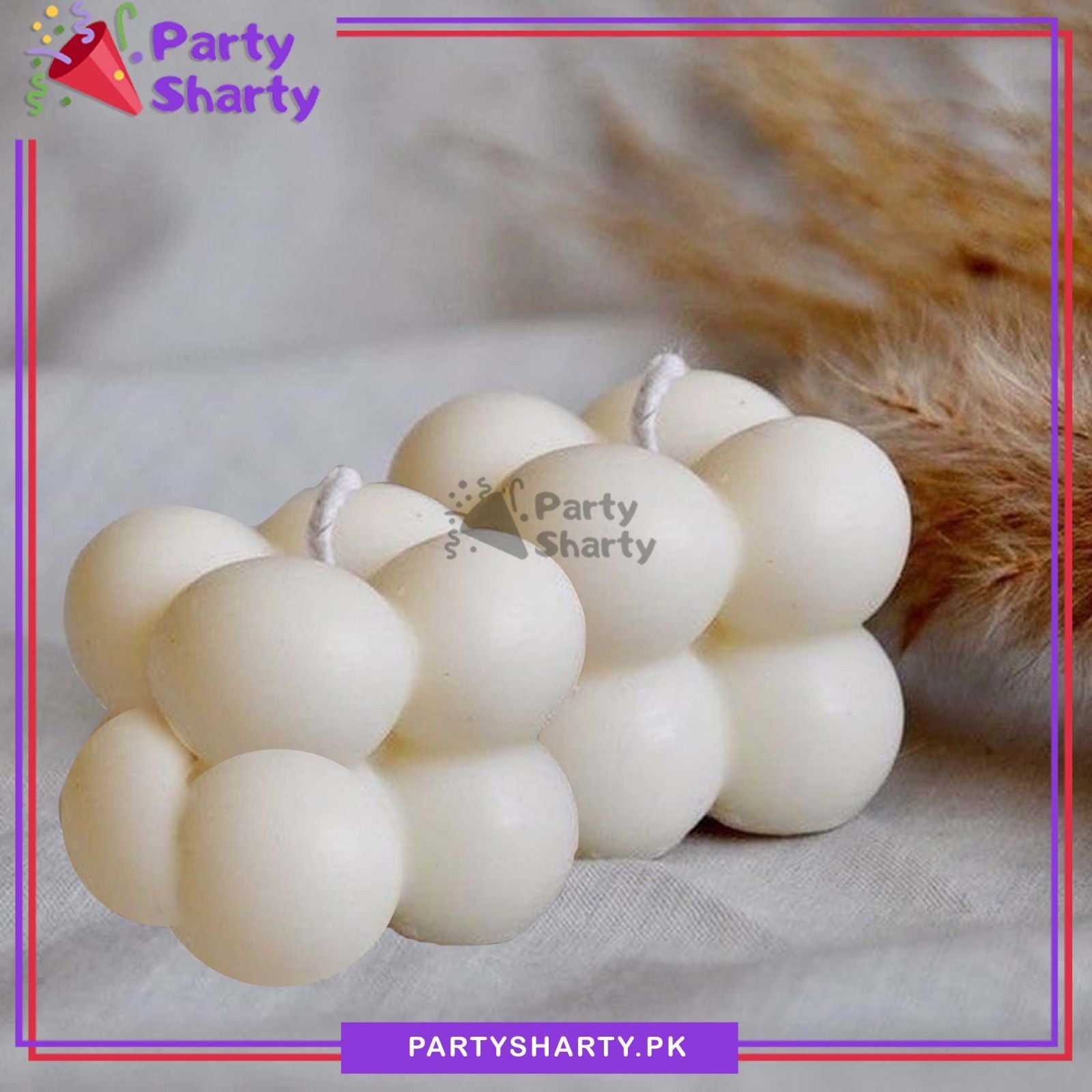 2pcs/Set Small Bubble Cube Soy Wax Scented Candles For Room Decoration