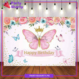 Butterfly Theme Panaflex backdrop For Butterfly Theme Birthday Decoration and Celebration