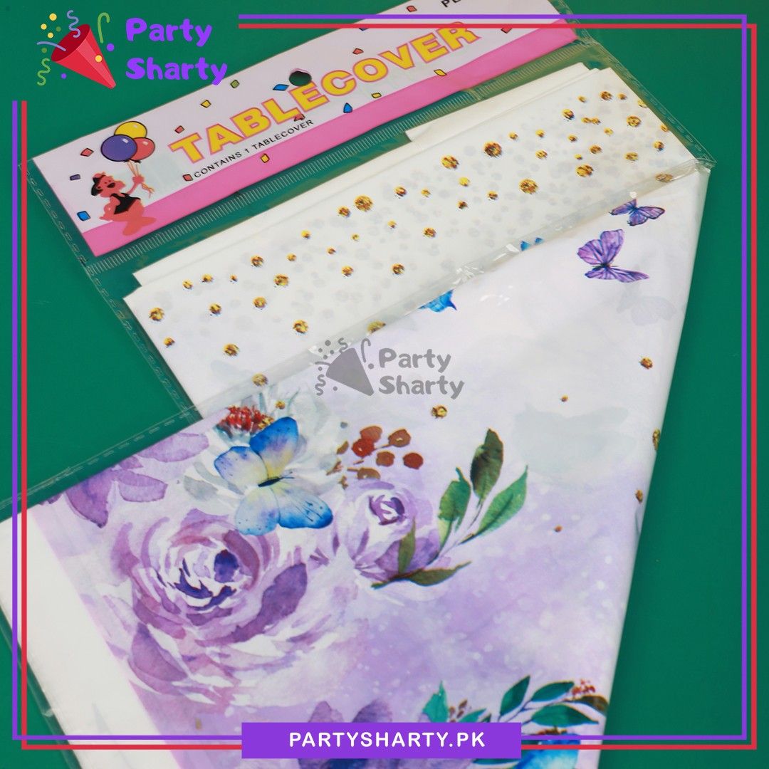 Purple Butterfly Theme Table Cover for Butterfly Theme Based Party Decoration