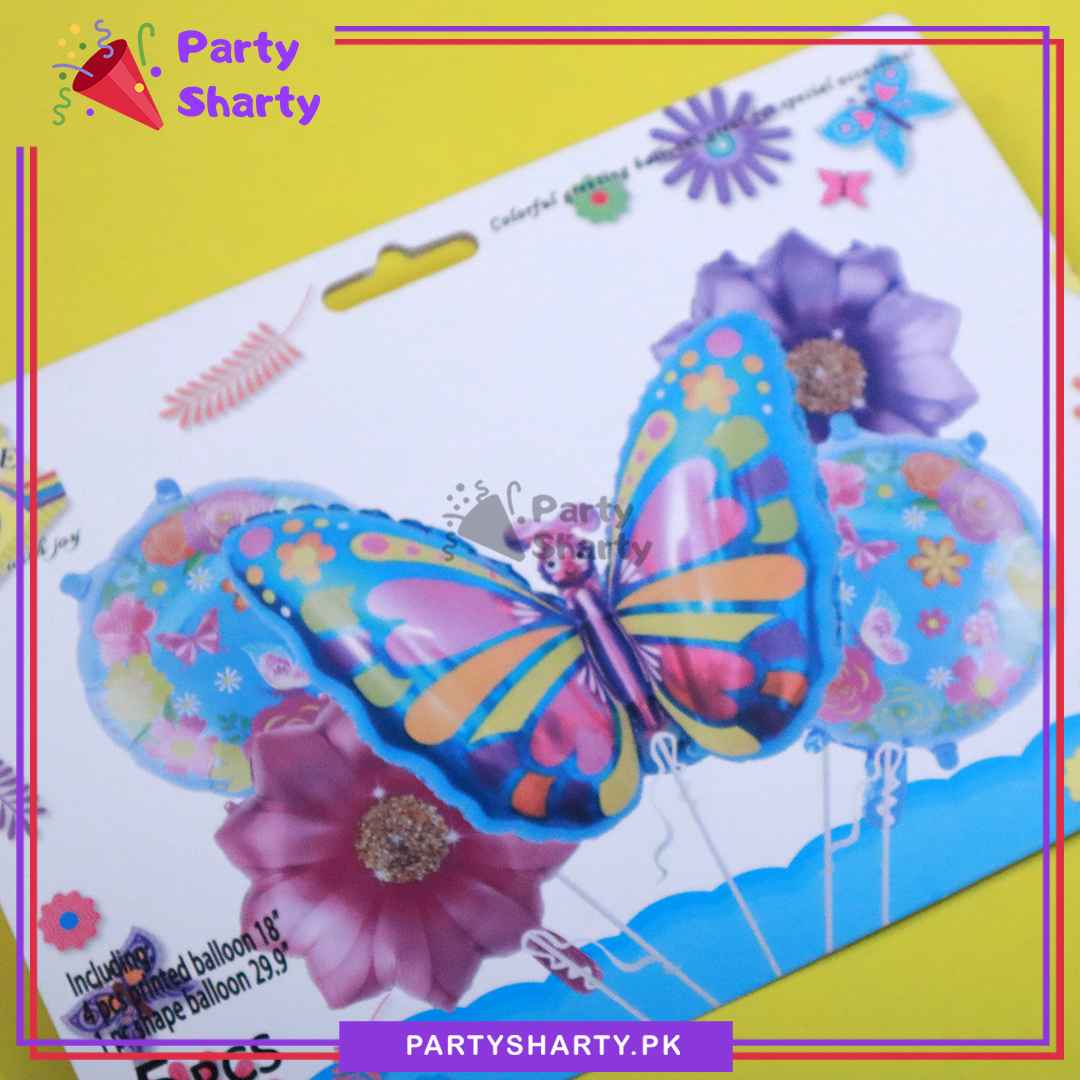 Butterfly Theme Foil Balloon Set of 5 Pieces for Birthday Parties Decoration & Celebrations