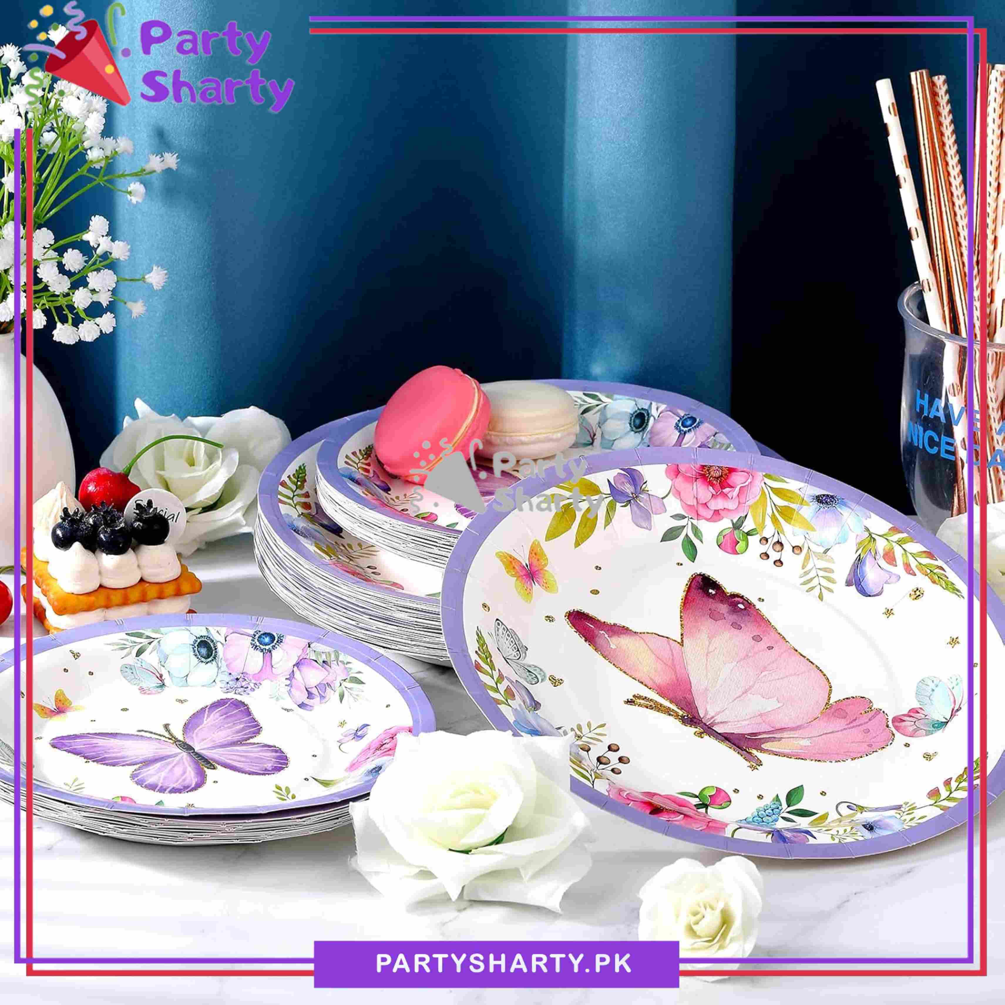 Butterfly Theme Dessert Paper Plates for Butterfly Theme Party Decoration