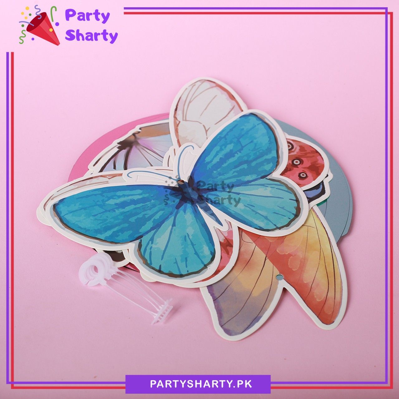 Butterfly Theme Hanging Swirls (Pack of 6) For Birthday Party and Decoration