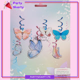 Butterfly Theme Hanging Swirls (Pack of 6) For Birthday Party and Decoration
