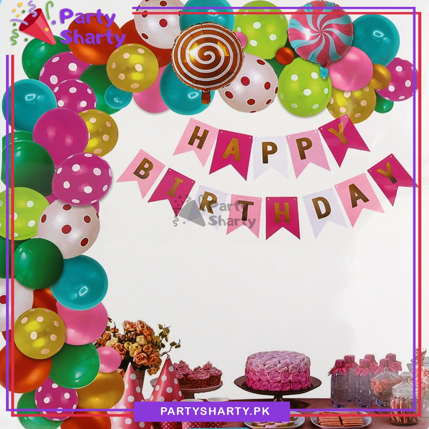 D-2 Happy Birthday Candy Theme Set For Candy Land Theme Birthday Decoration and Celebration