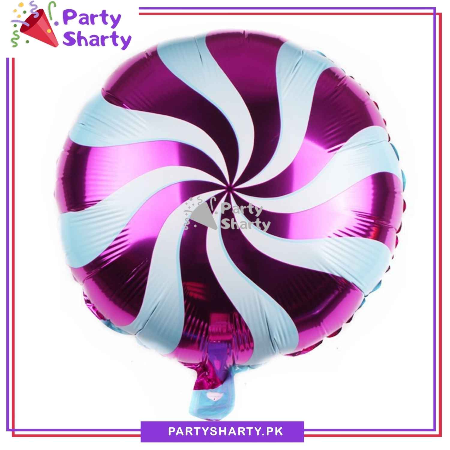 Candy Lollipop Round Shaped Foil Balloon for Candyland Theme Birthday Celebration and Decoration