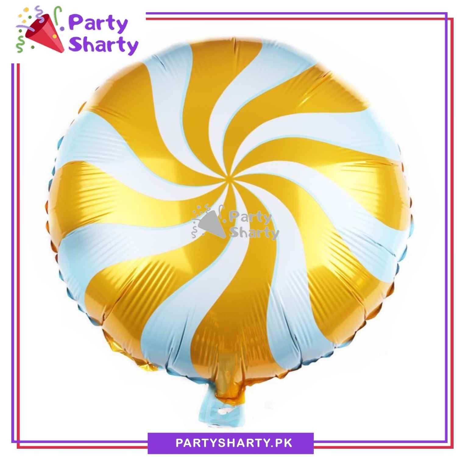 Candy Lollipop Round Shaped Foil Balloon for Candyland Theme Birthday Celebration and Decoration