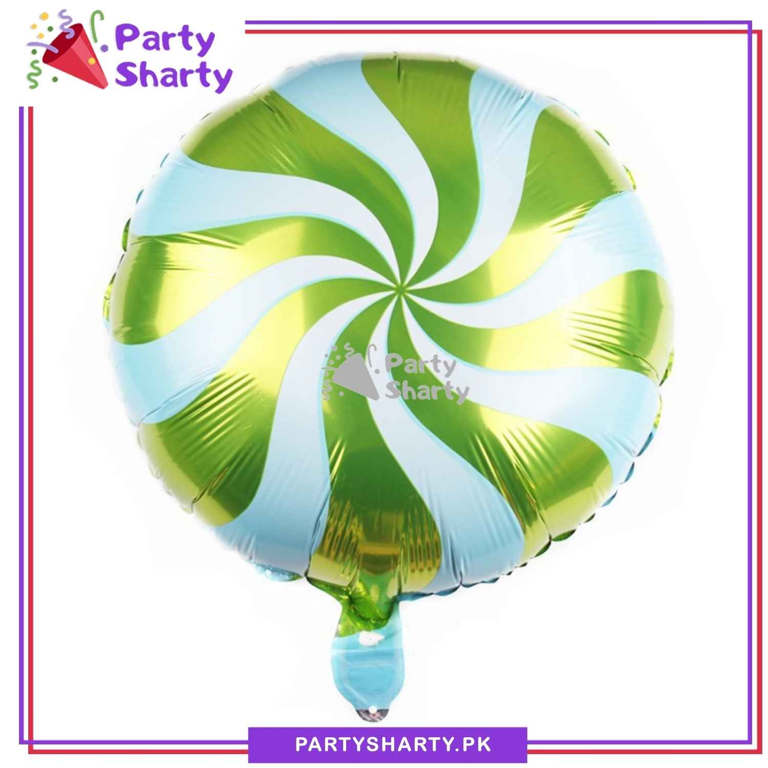 Candy Lollipop Round Shaped Foil Balloon for Candyland Theme Birthday Celebration and Decoration