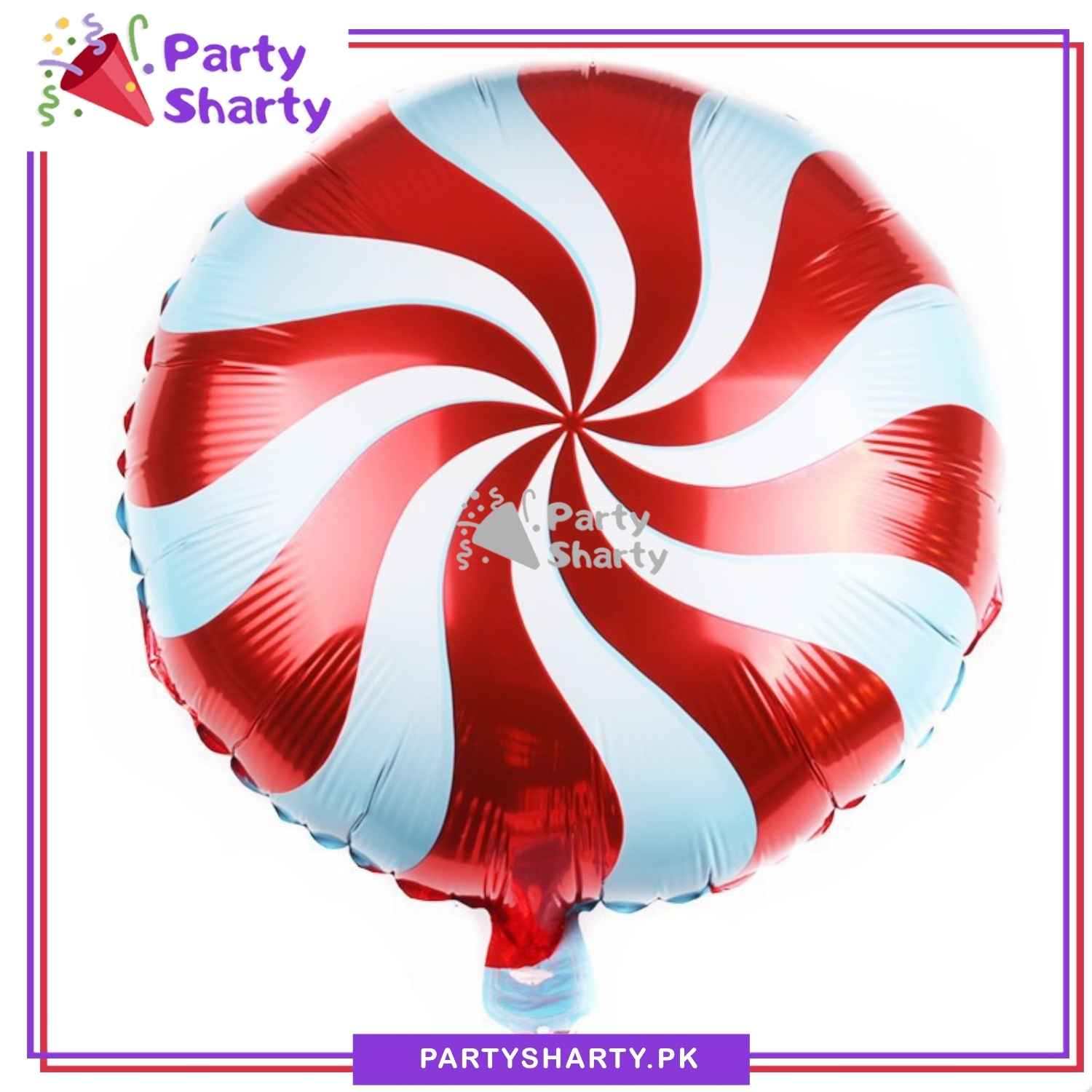 Candy Lollipop Round Shaped Foil Balloon for Candyland Theme Birthday Celebration and Decoration