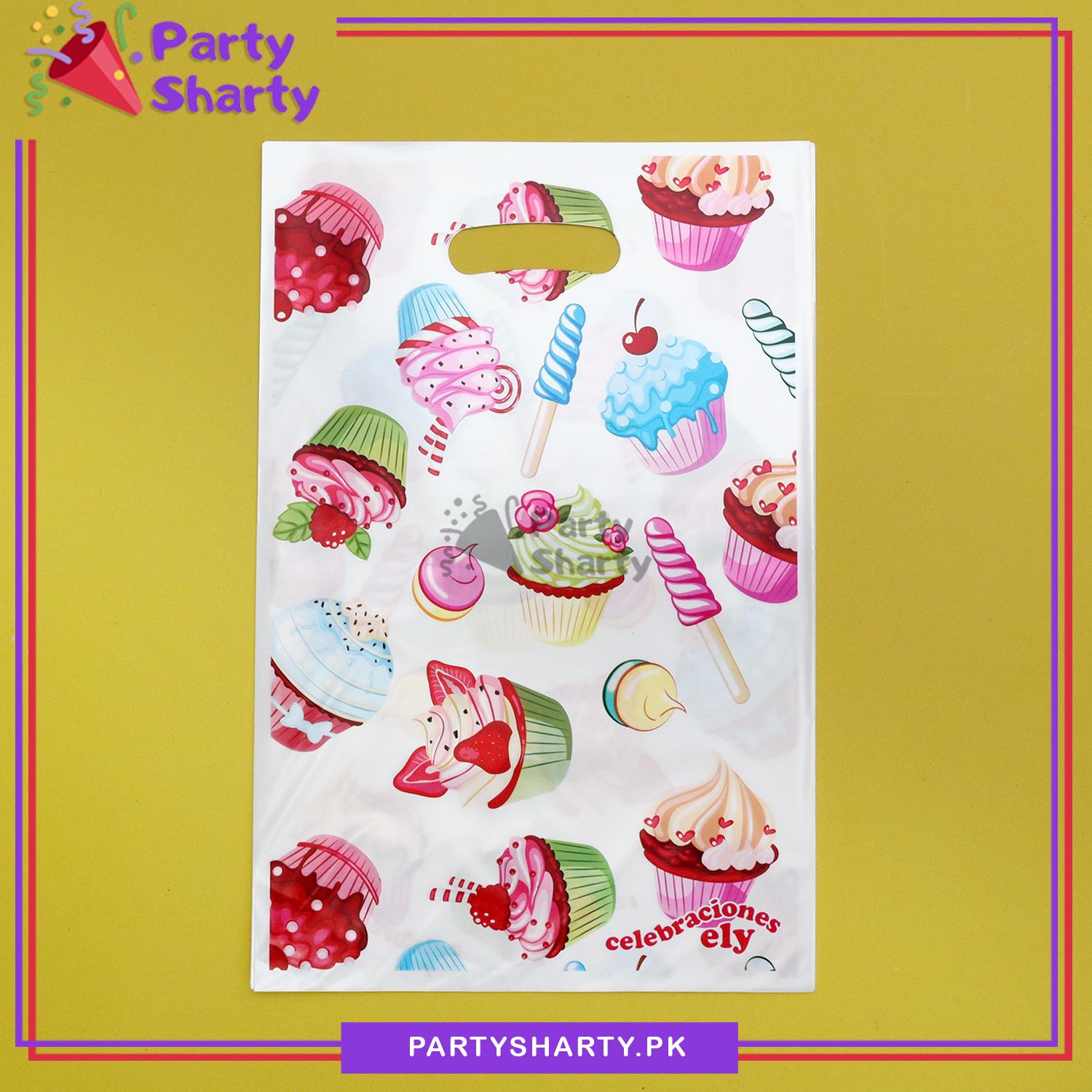 Candyland Theme Goody Bags Pack of 10 For Candy, Donut / Ice-cream Theme Party Decoration and Celebration