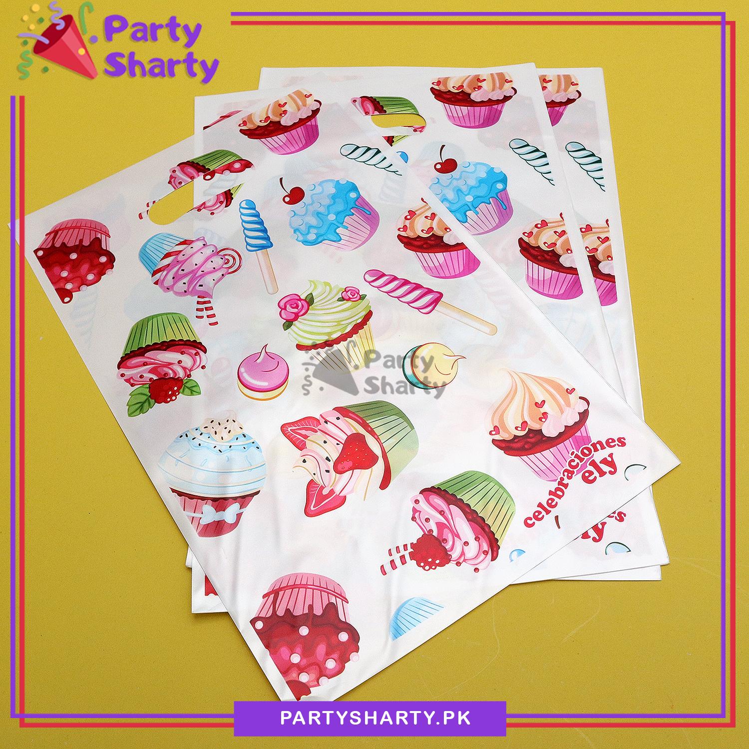Candyland Theme Goody Bags Pack of 10 For Candy, Donut / Ice-cream Theme Party Decoration and Celebration