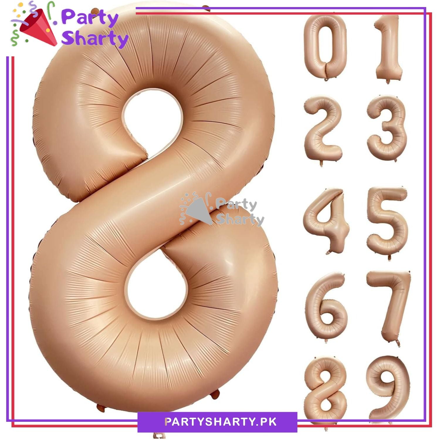 Caramel Number Foil Balloon - Jumbo Size (40 inches) for Birthday / Anniversary Party Decoration and Celebration