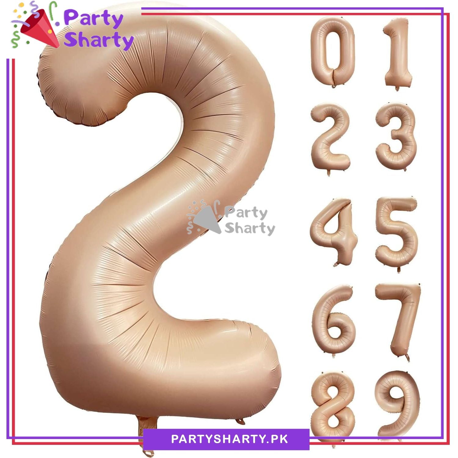Caramel Number Foil Balloon - Jumbo Size (40 inches) for Birthday / Anniversary Party Decoration and Celebration